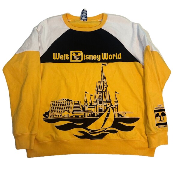 Walt Disney World Vault Collection 1st Anniversary Sweatshirt Colorblock LARGE - Picture 1 of 11